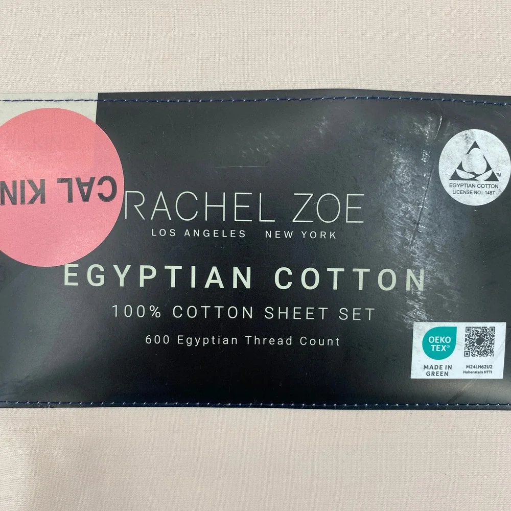 Rachel Zoe Sheet Set California King Blush Pink 600 TC Egyptian Cotton Neutral